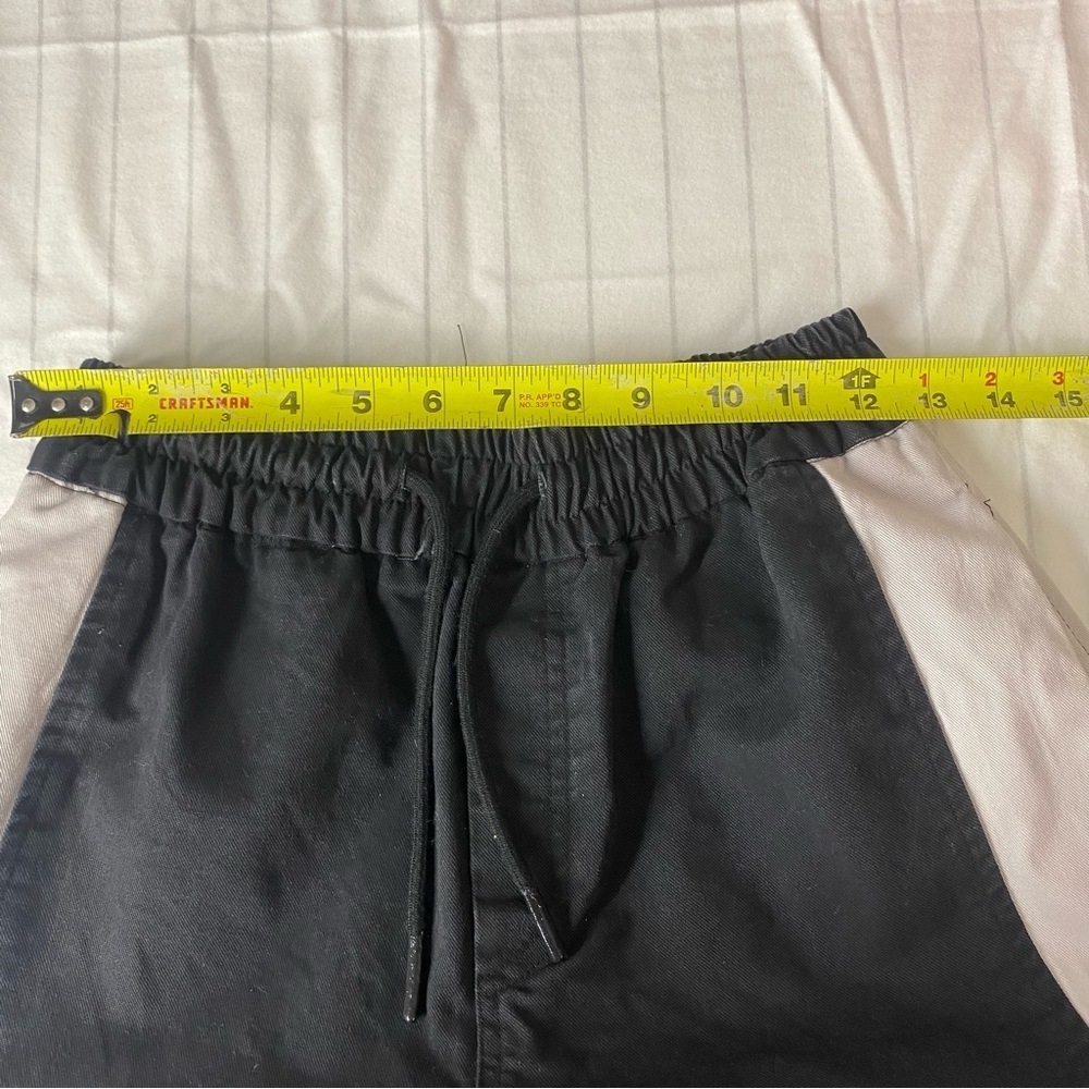YOA MMUSEUM Black and White Cargo Pants, Men Black and Gray Joggers - Picture 6 of 7